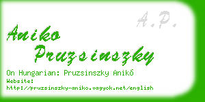 aniko pruzsinszky business card